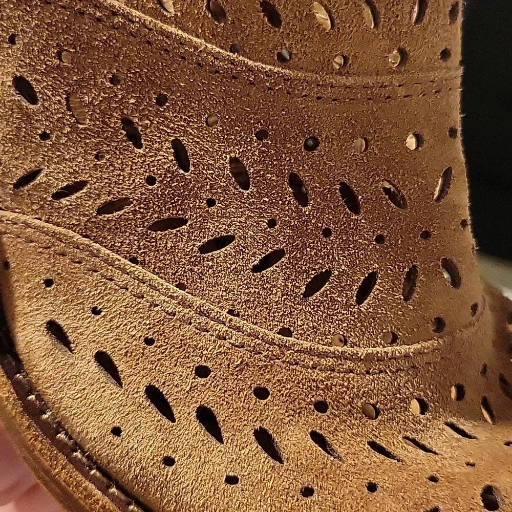 Sofft Alyce Western Perforated Mule Slingback Bootie 6.5M